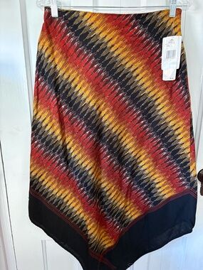 Vintage Chevron 100% Cotton Handkerchief Boho Hem Skirt Jones New York Sport